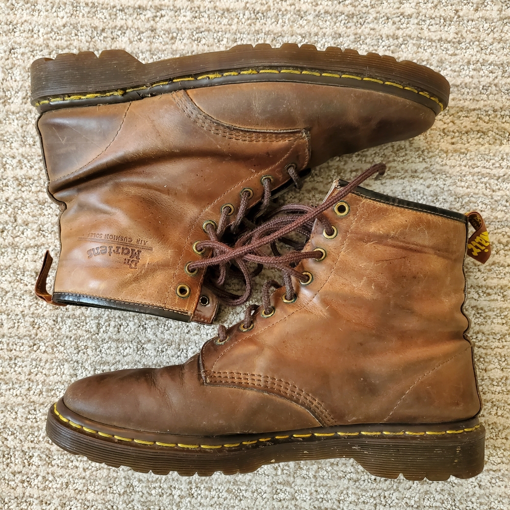 Vintage 1991 Dr. Martens Leather Boots, Distressed Brown (11) - Picture 9 of 11
